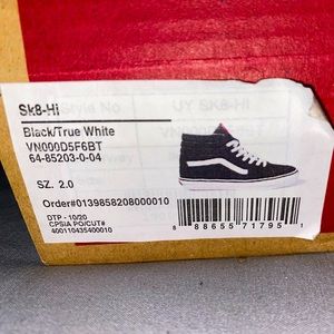 Little kids Vans Black & White size 2